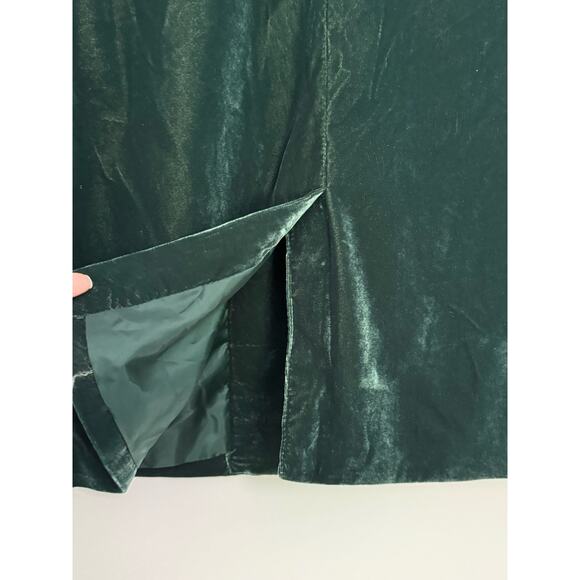 Emerald Green Velvet Long Blazer Size Large Holiday Christmas Party Old Navy - Picture 5 of 15
